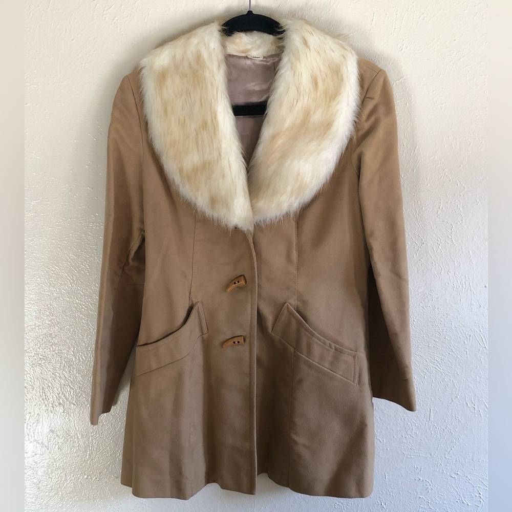 Vintage Tan Faux Fur Coat